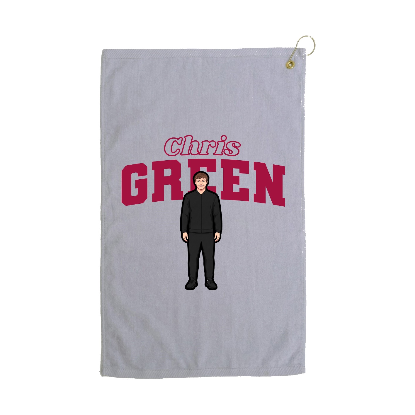 Golf Towel — Name Arch in Grey