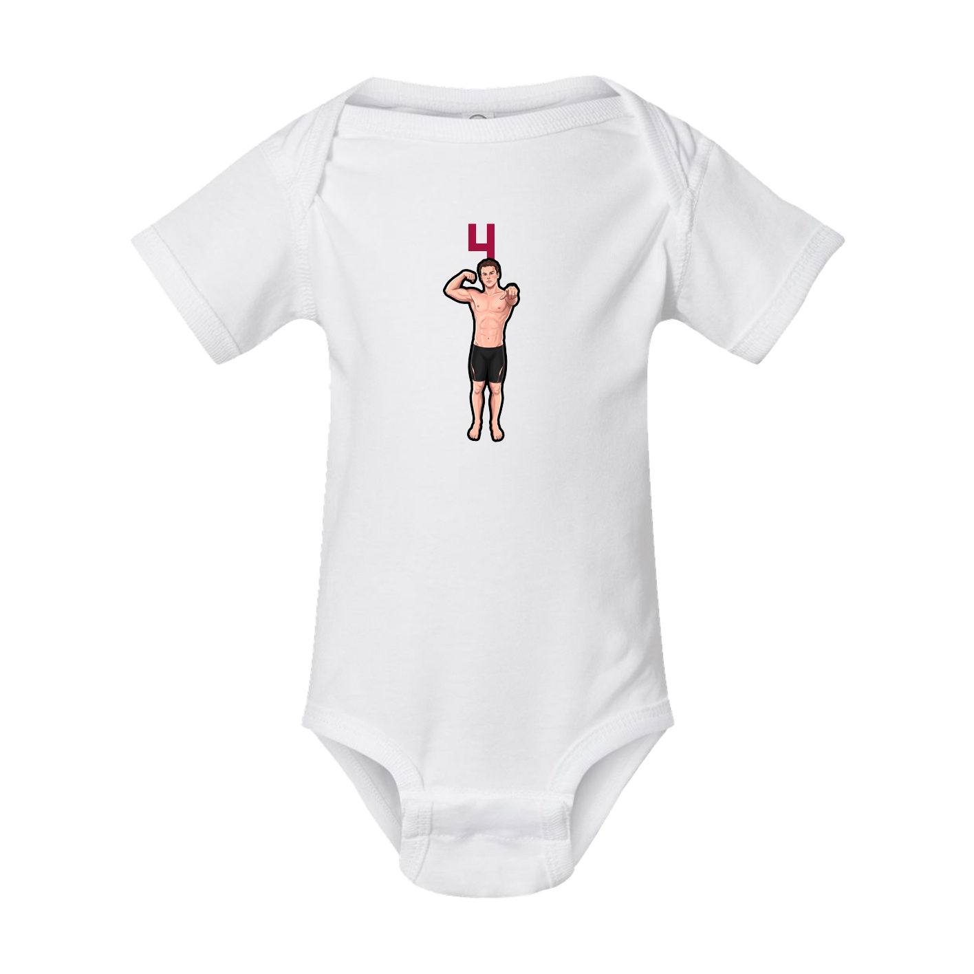Baby Onesie — Number Top in White