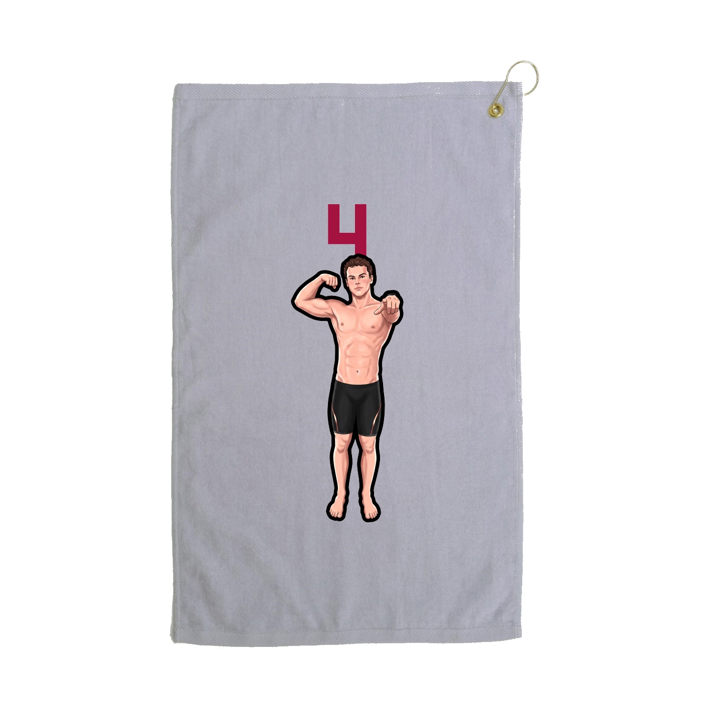 Golf Towel — Number Top in Grey