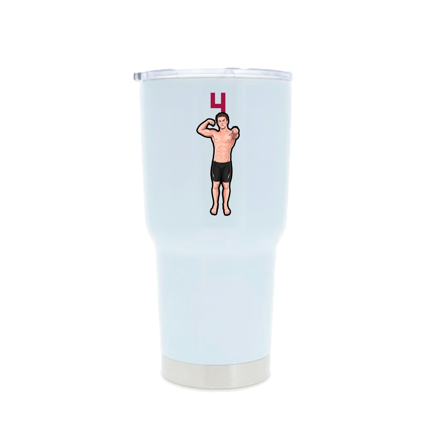 30oz Stainless Steel Tumbler — Number Top in White
