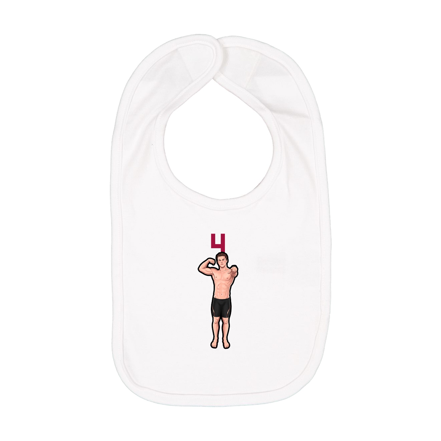Infant Bib — Number Top in White
