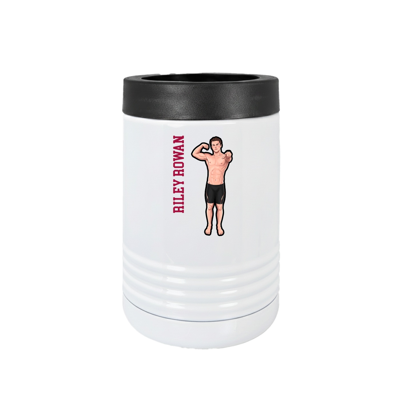 Beverage Holder — Name Vertical in White