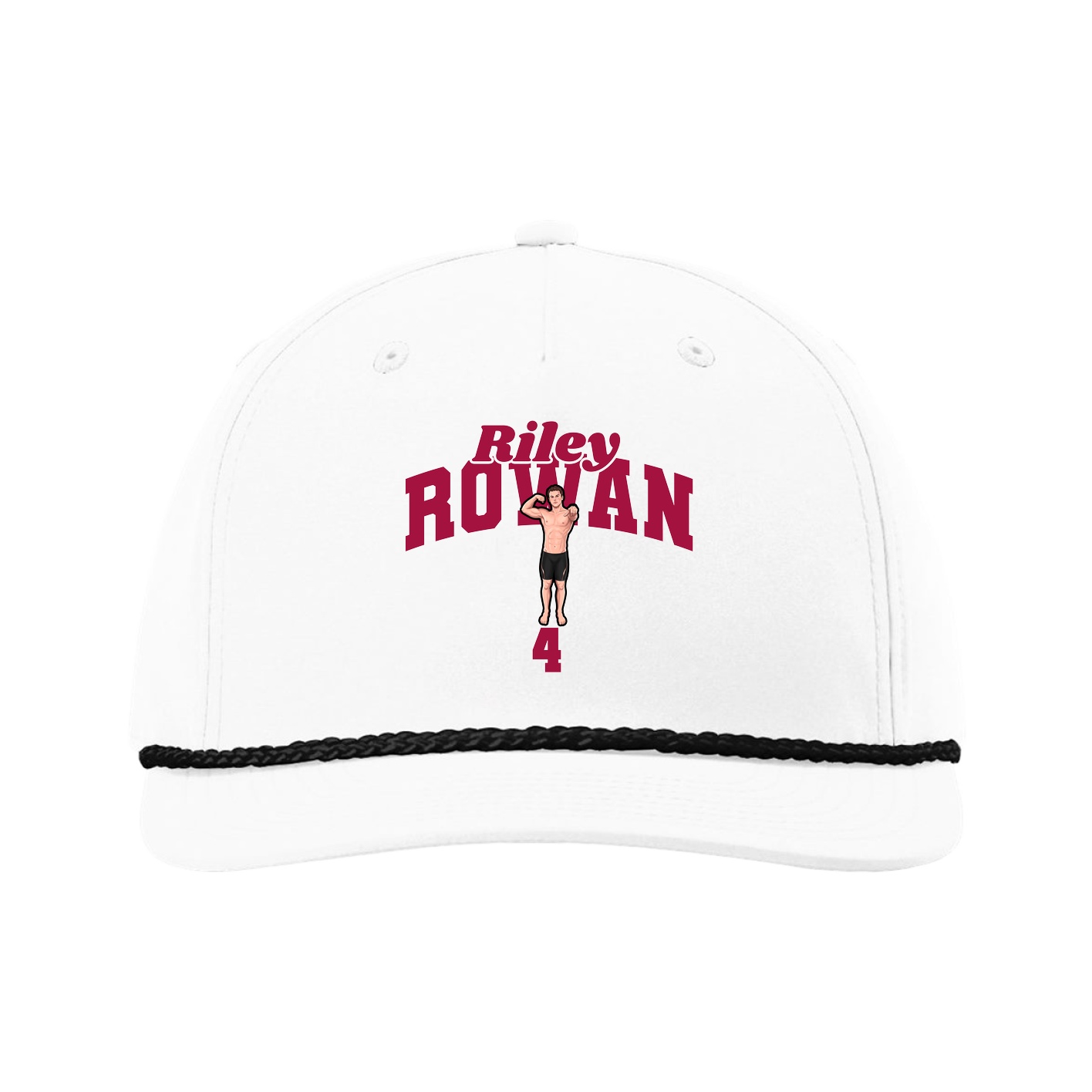 Five-Panel Classic Rope Cap — Signature Arch in White