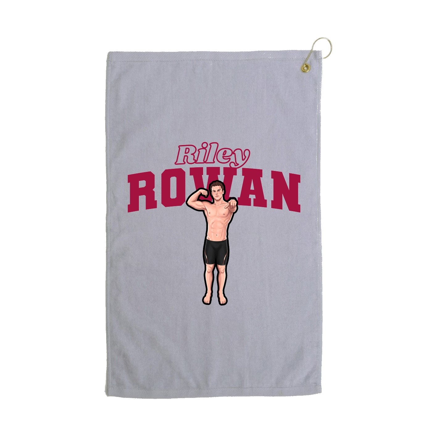 Golf Towel — Name Arch in Grey
