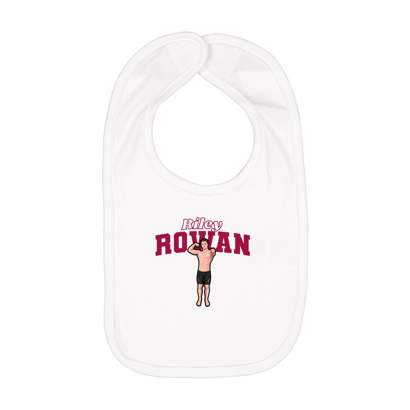 Infant Bib — Name Arch in White