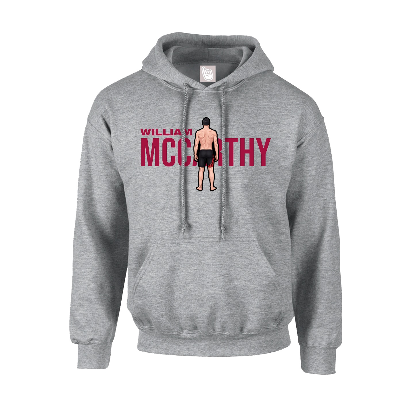 Youth Hoodie — Player Name in Grey