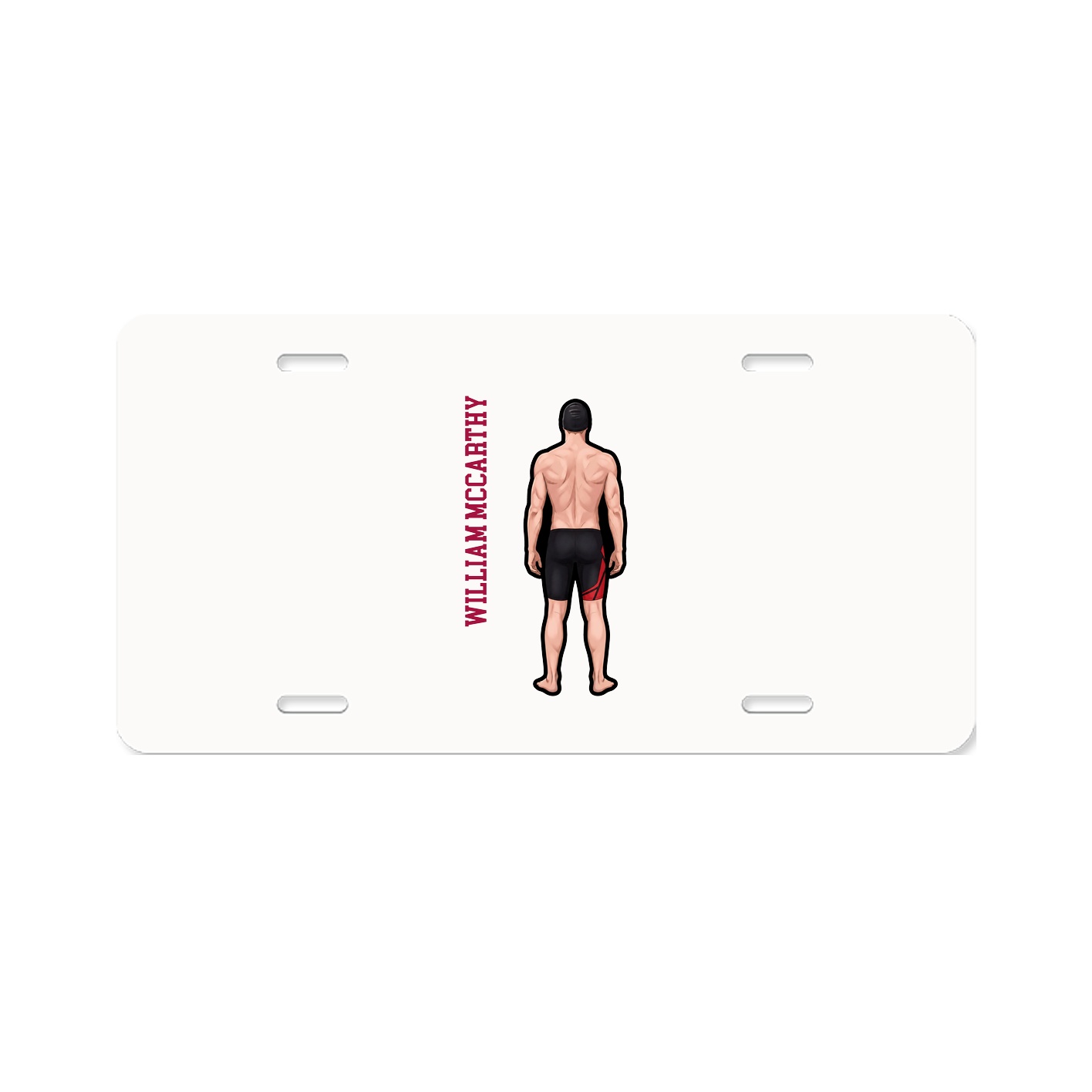 License Plate — Name Vertical in Classic
