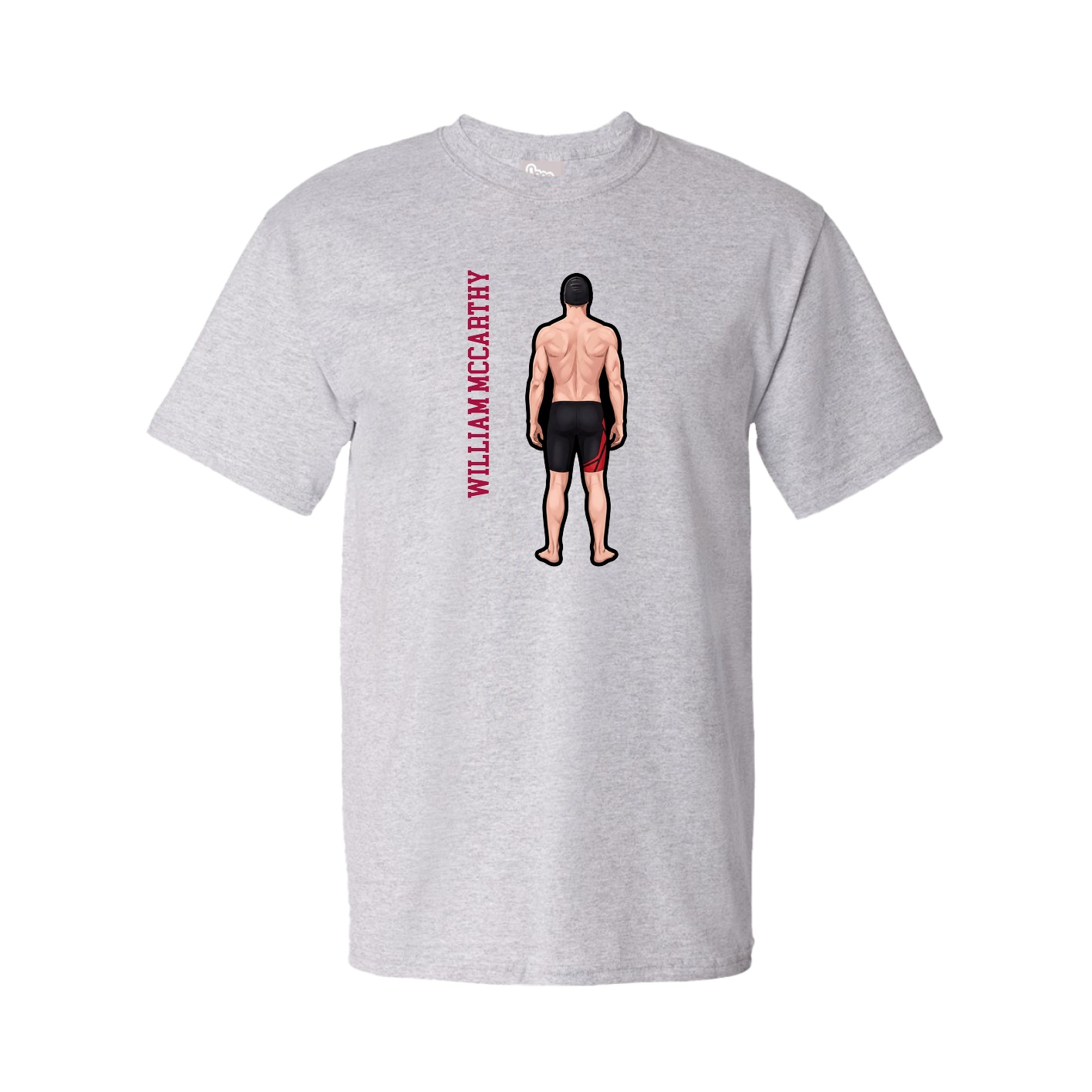 Youth Tee — Name Vertical in Grey