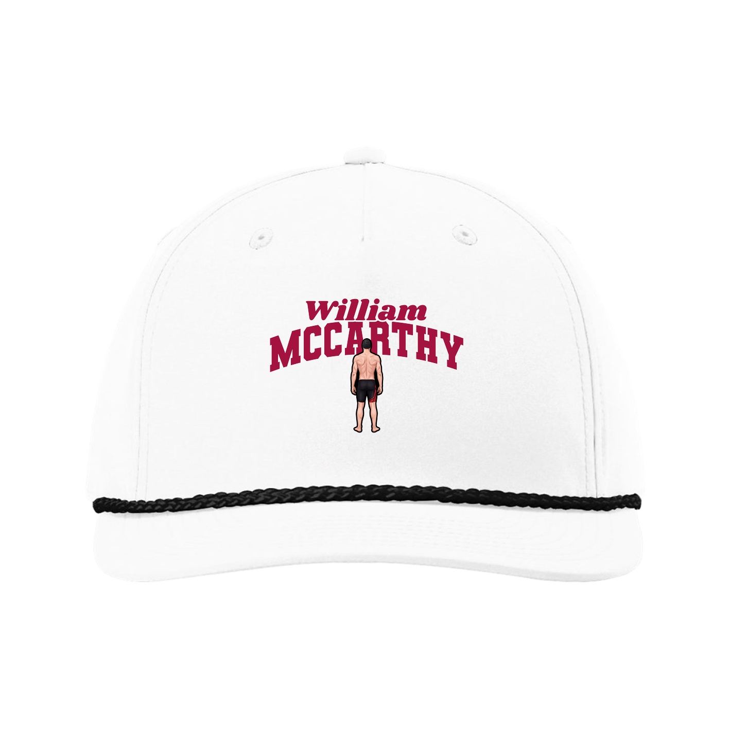 Five-Panel Classic Rope Cap — Signature Arch in White