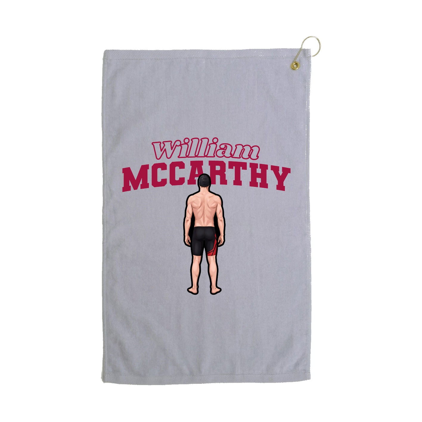 Golf Towel — Name Arch in Grey