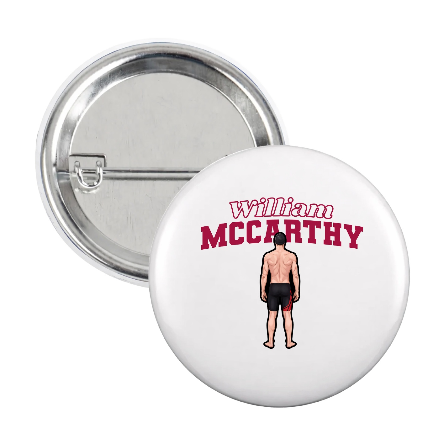 Game Day Button — Name Arch in White