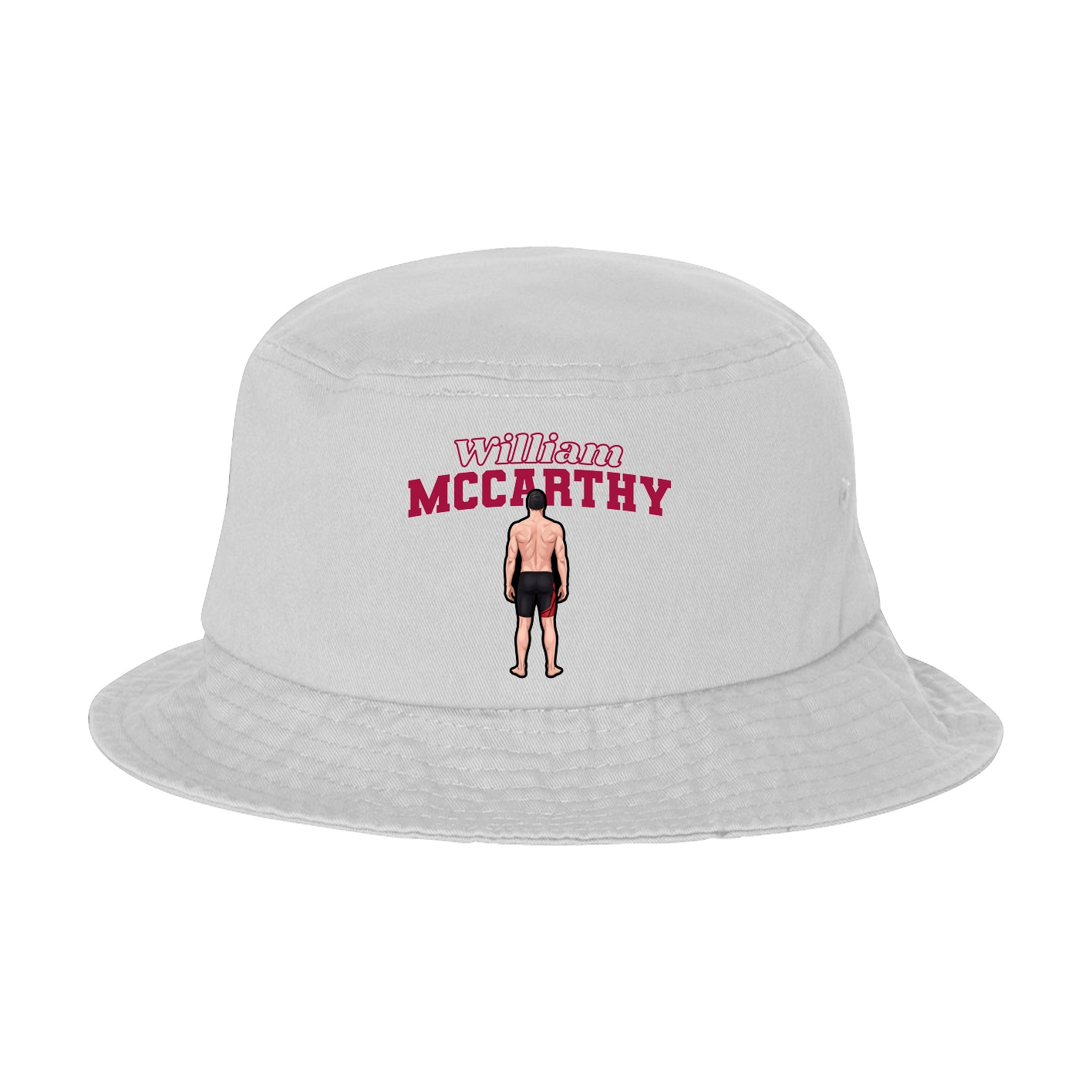 Bucket Cap — Name Arch in White