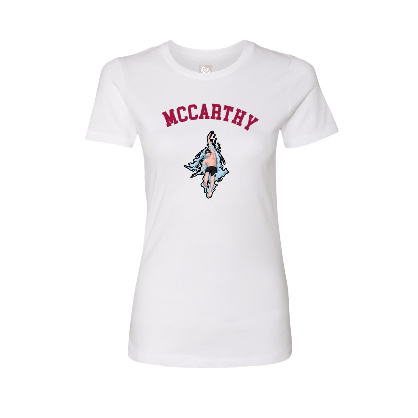 Fitted Women's Tee — Shirsey Arch in White