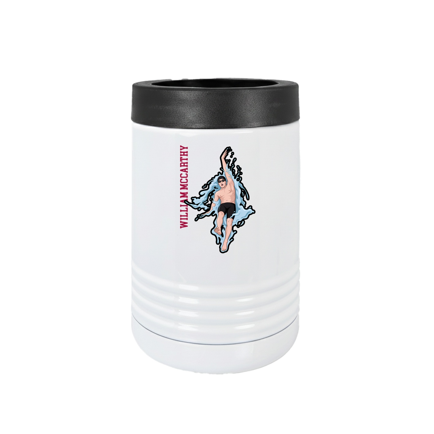 Beverage Holder — Name Vertical in White