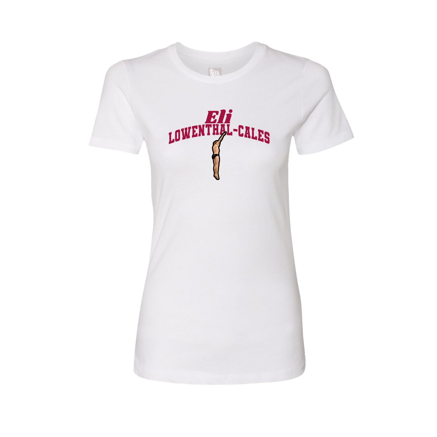 Fitted Women's Tee — Signature Arch in White