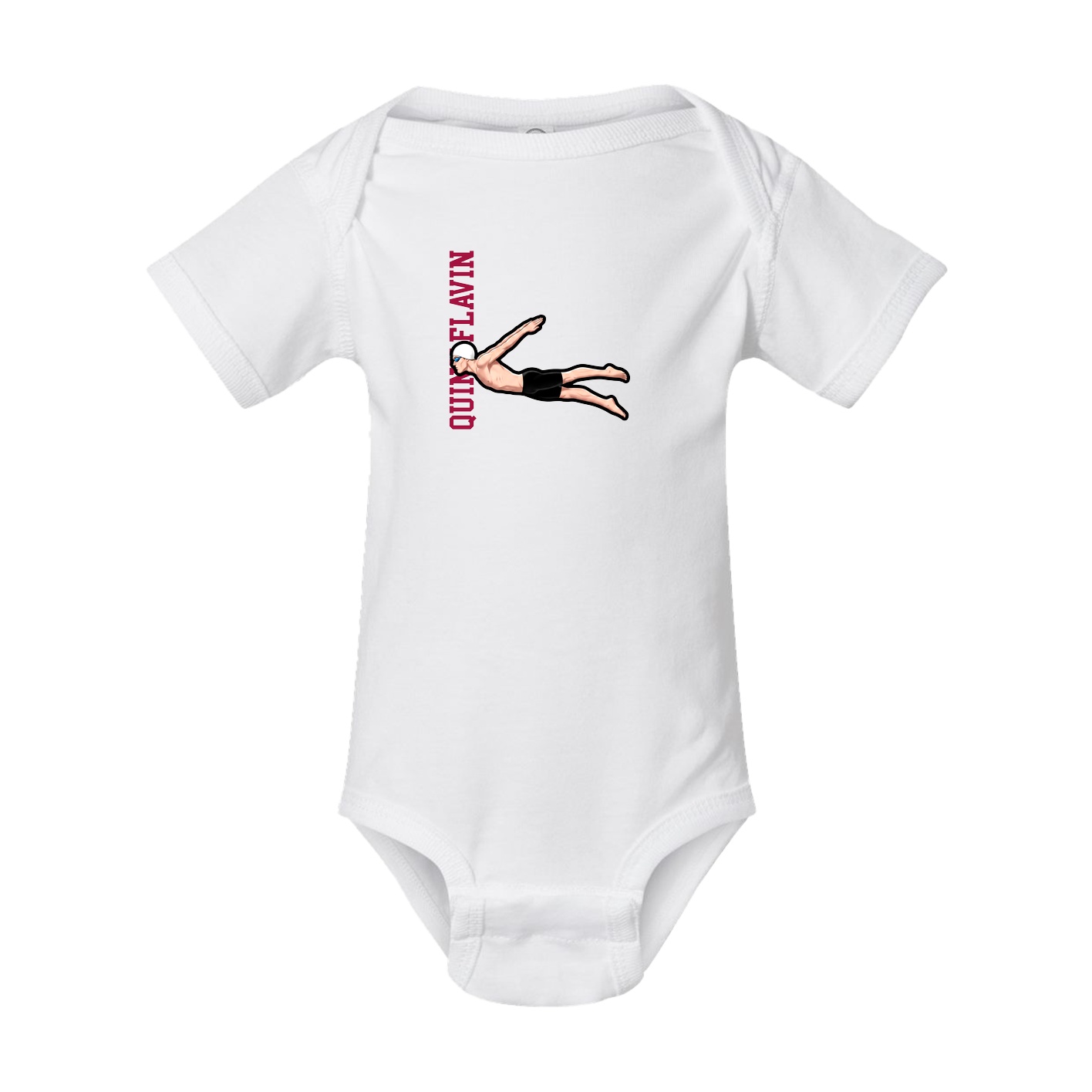 Baby Onesie — Name Vertical in White