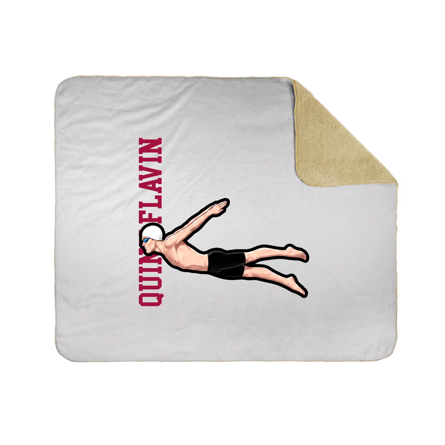 Throw Blanket — Name Vertical in White