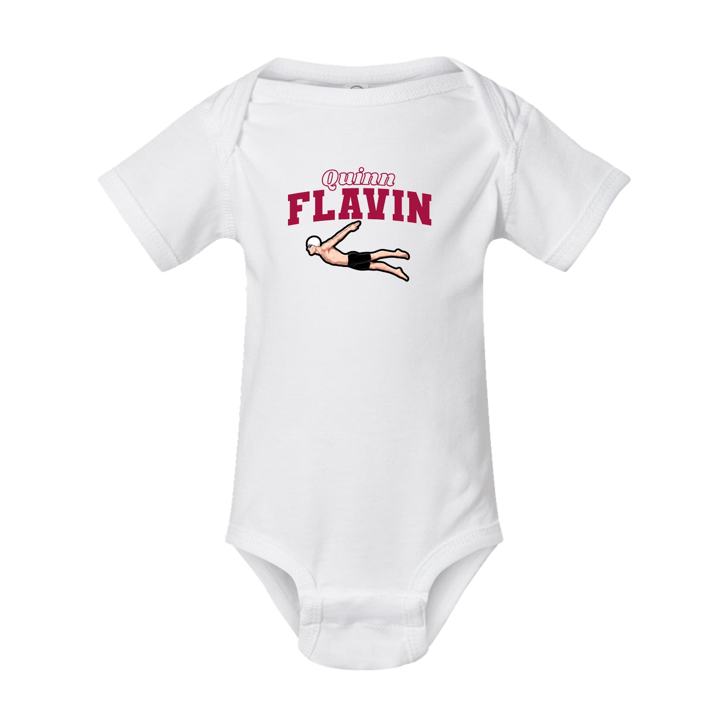 Baby Onesie — Name Arch in White