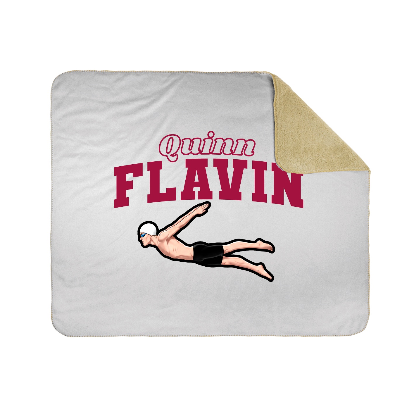 Throw Blanket — Name Arch in White