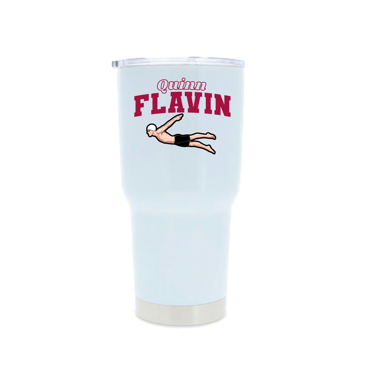 30oz Stainless Steel Tumbler — Name Arch in White