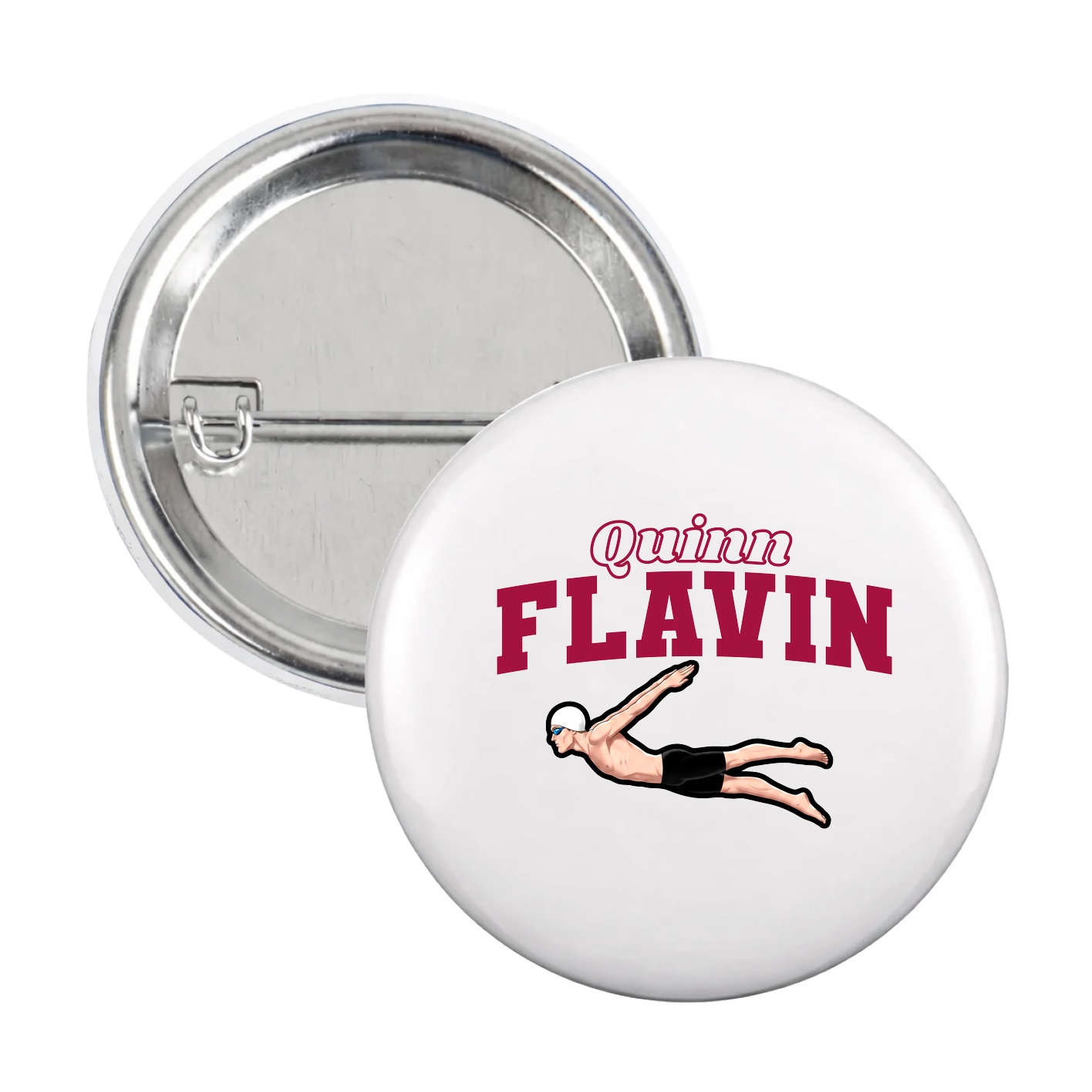 Game Day Button — Name Arch in White