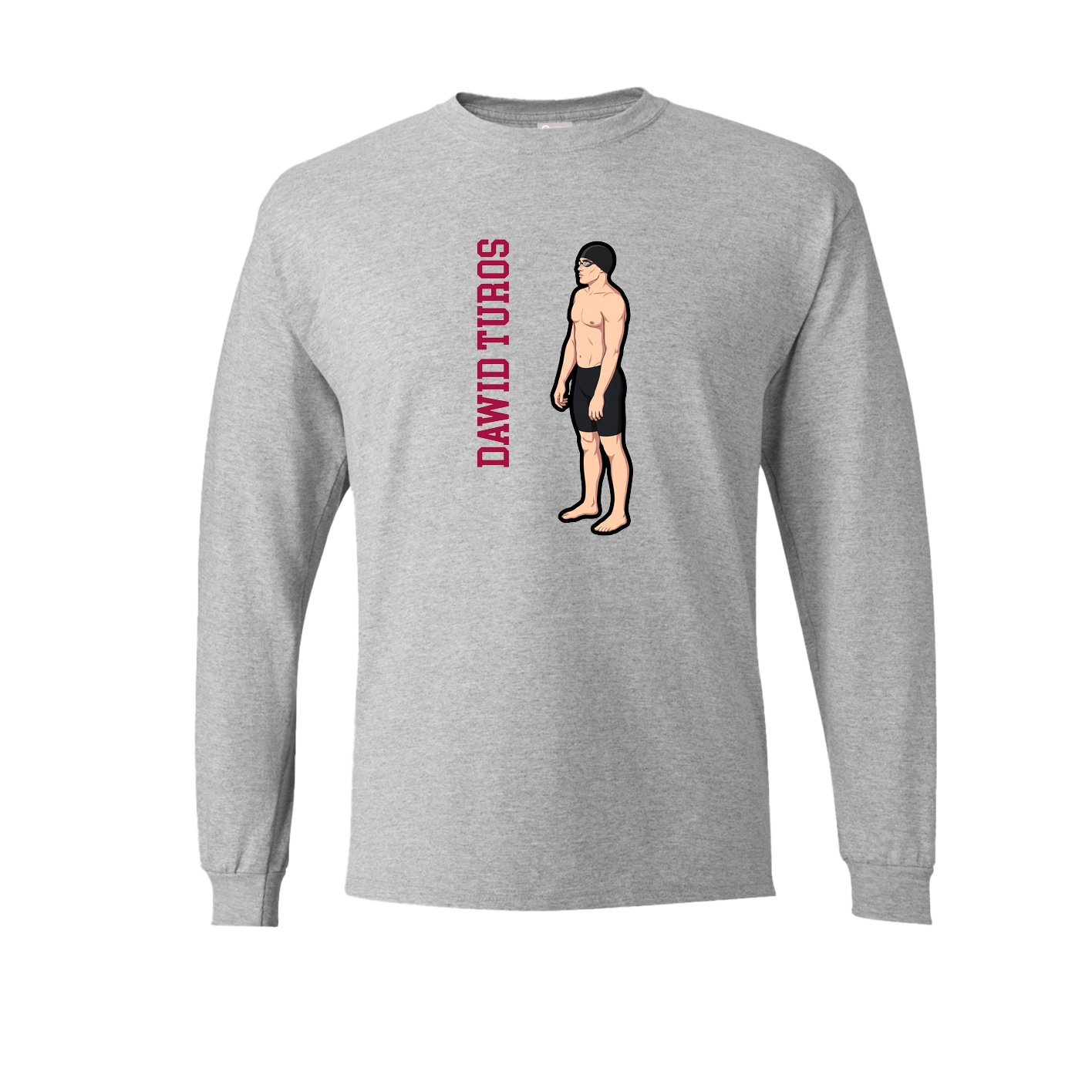 Long Sleeve Tee — Name Vertical in Grey