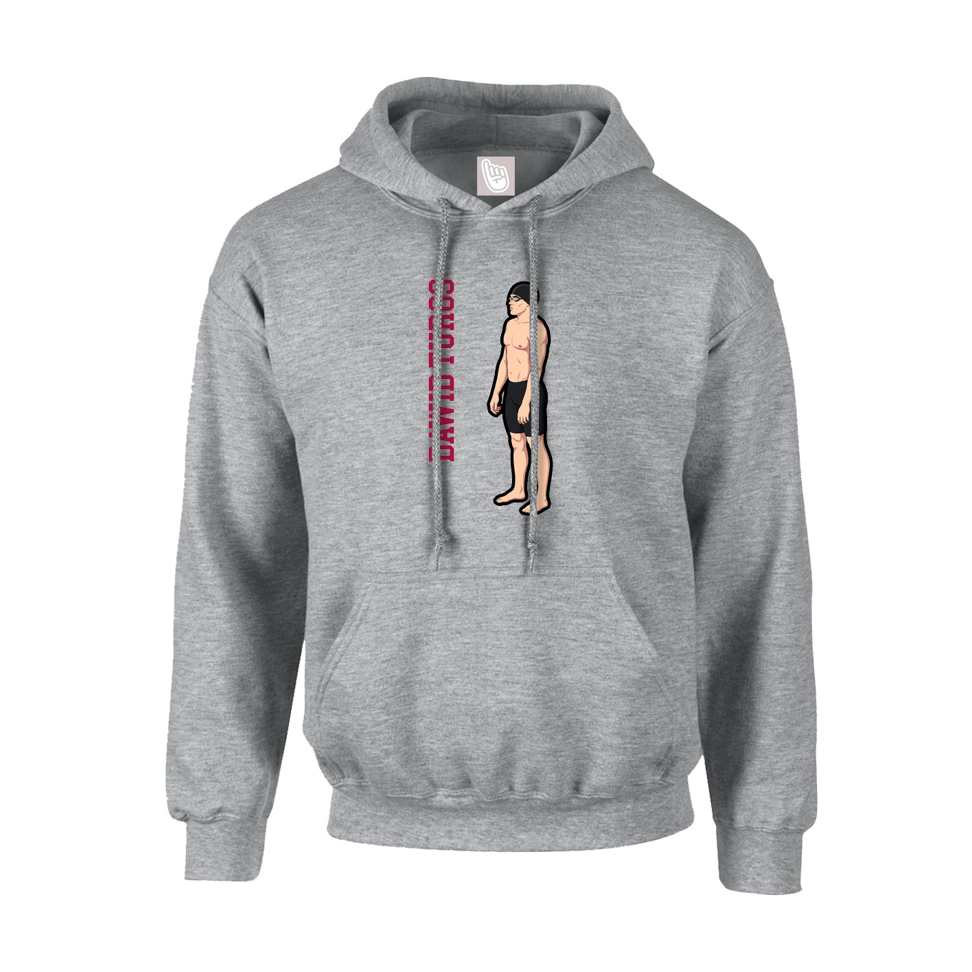 Youth Hoodie — Name Vertical in Grey