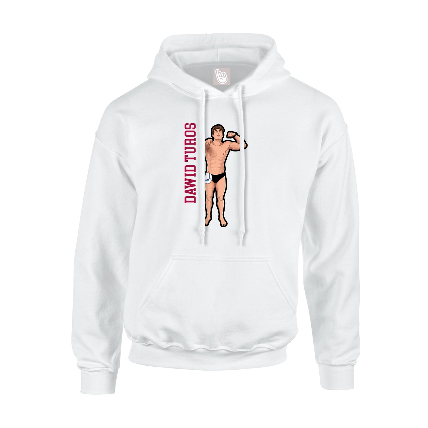 Youth Hoodie — Name Vertical in White