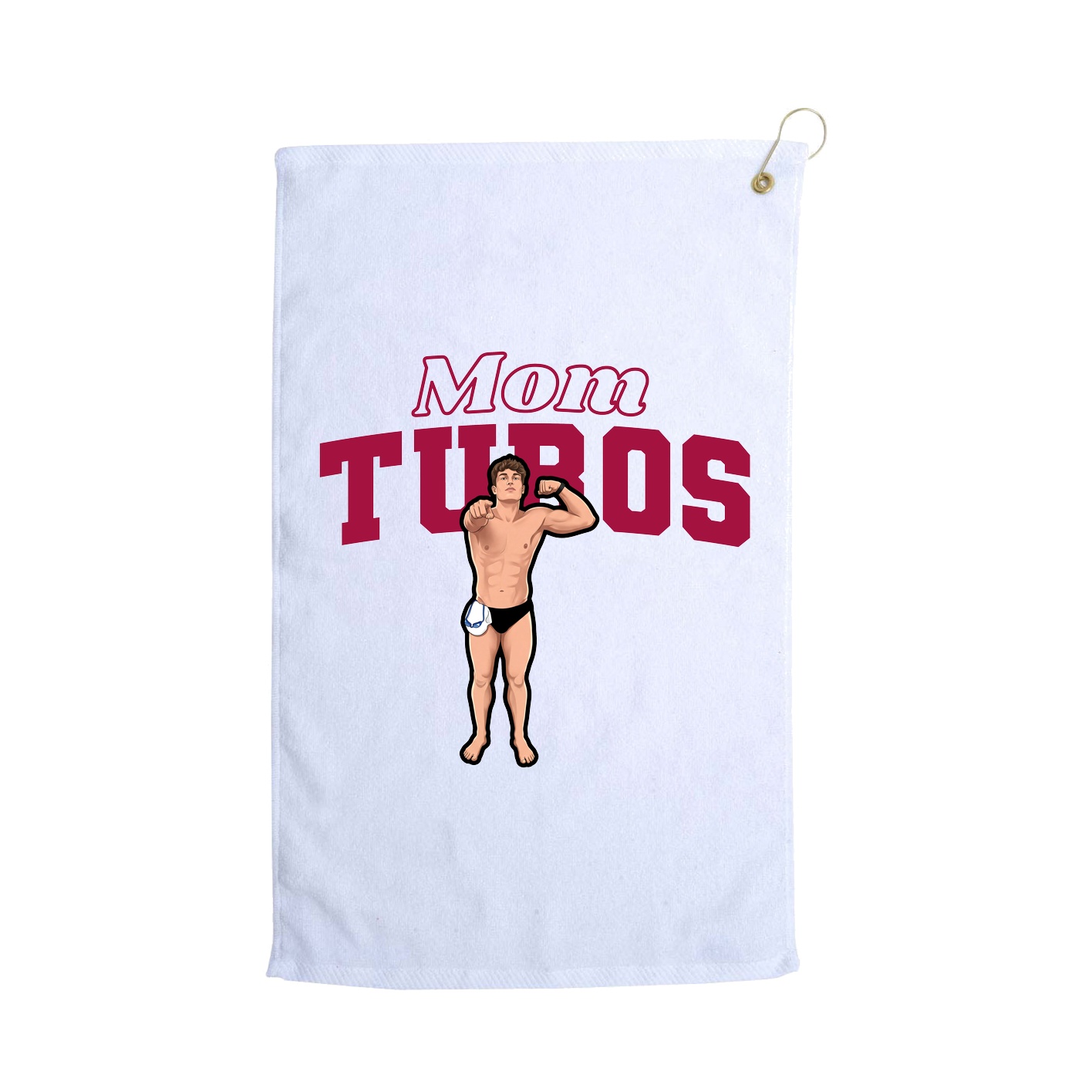 Golf Towel — Mothers Day Block in White