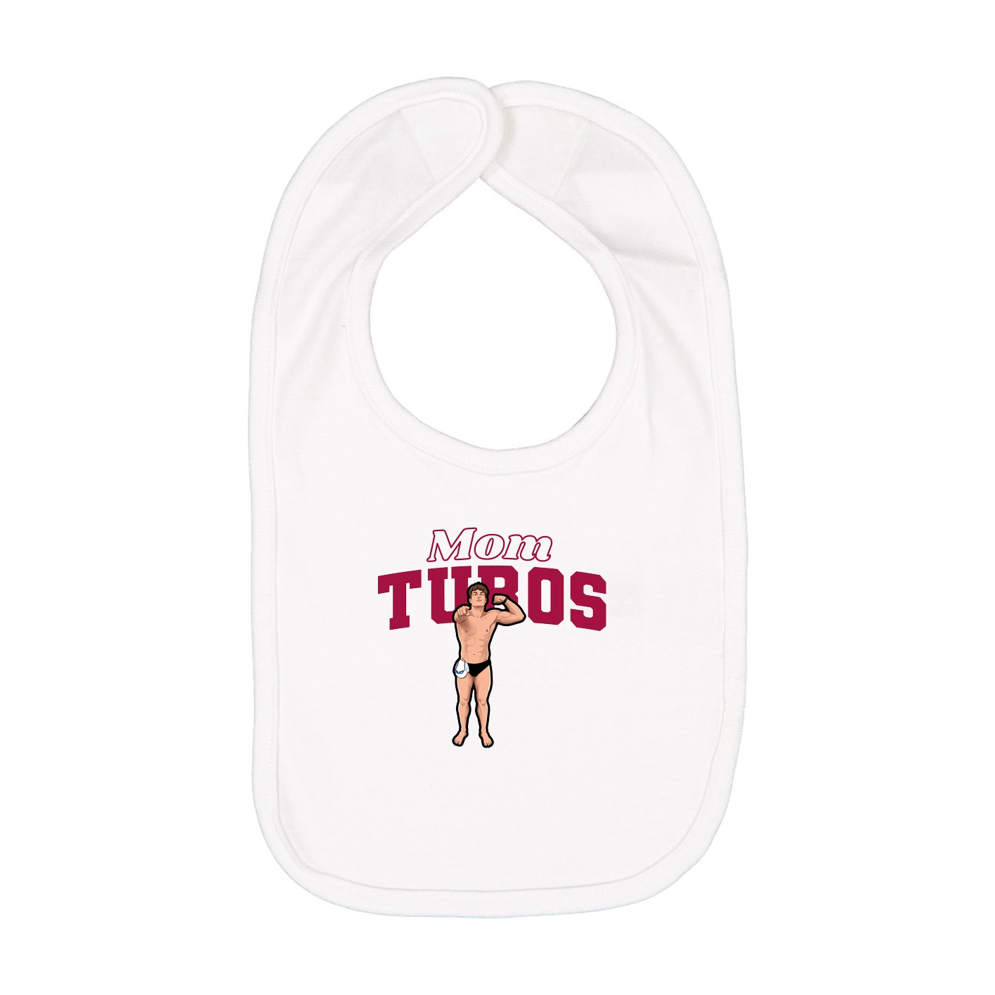 Infant Bib — Mothers Day Block in White