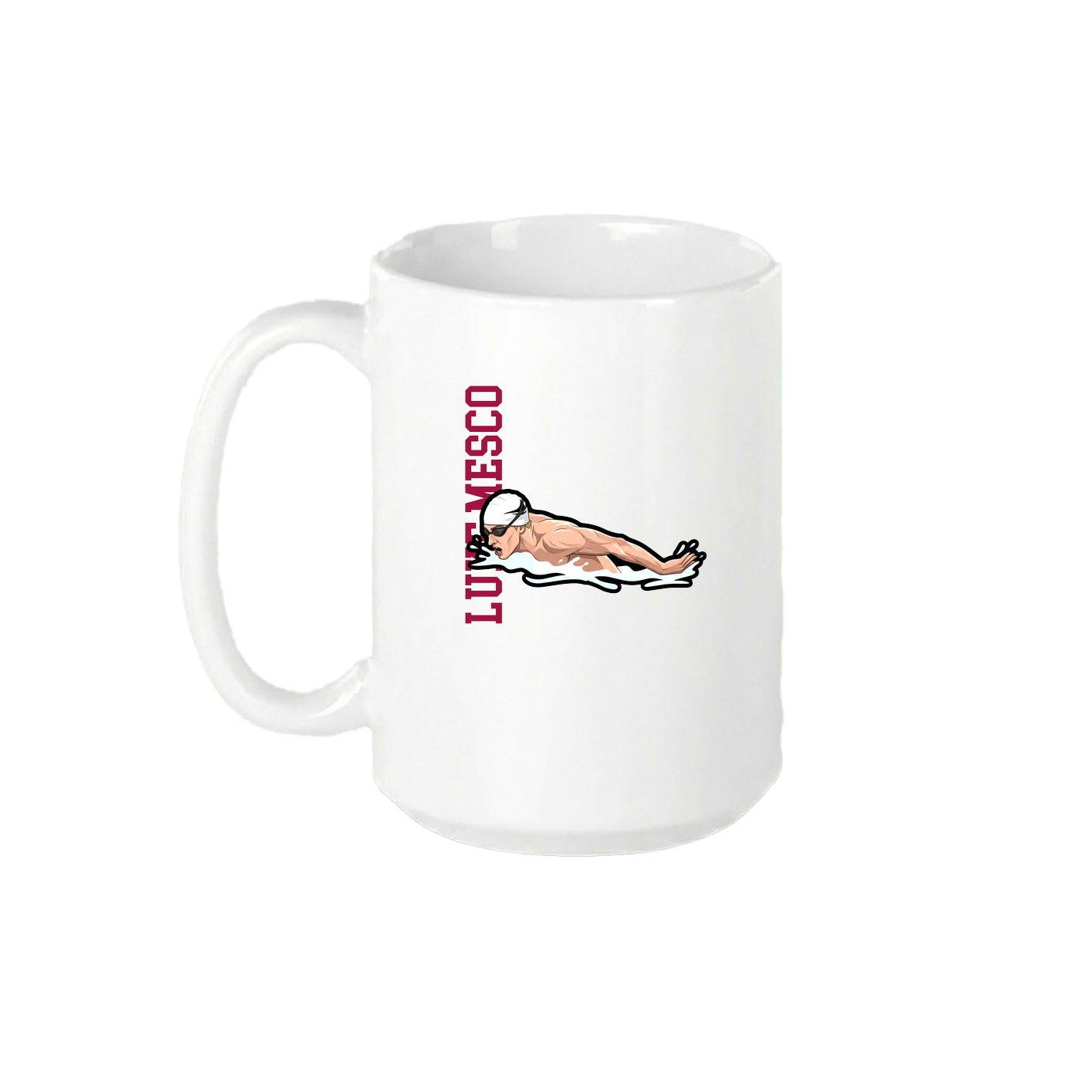 15oz Coffee Mug — Name Vertical in White