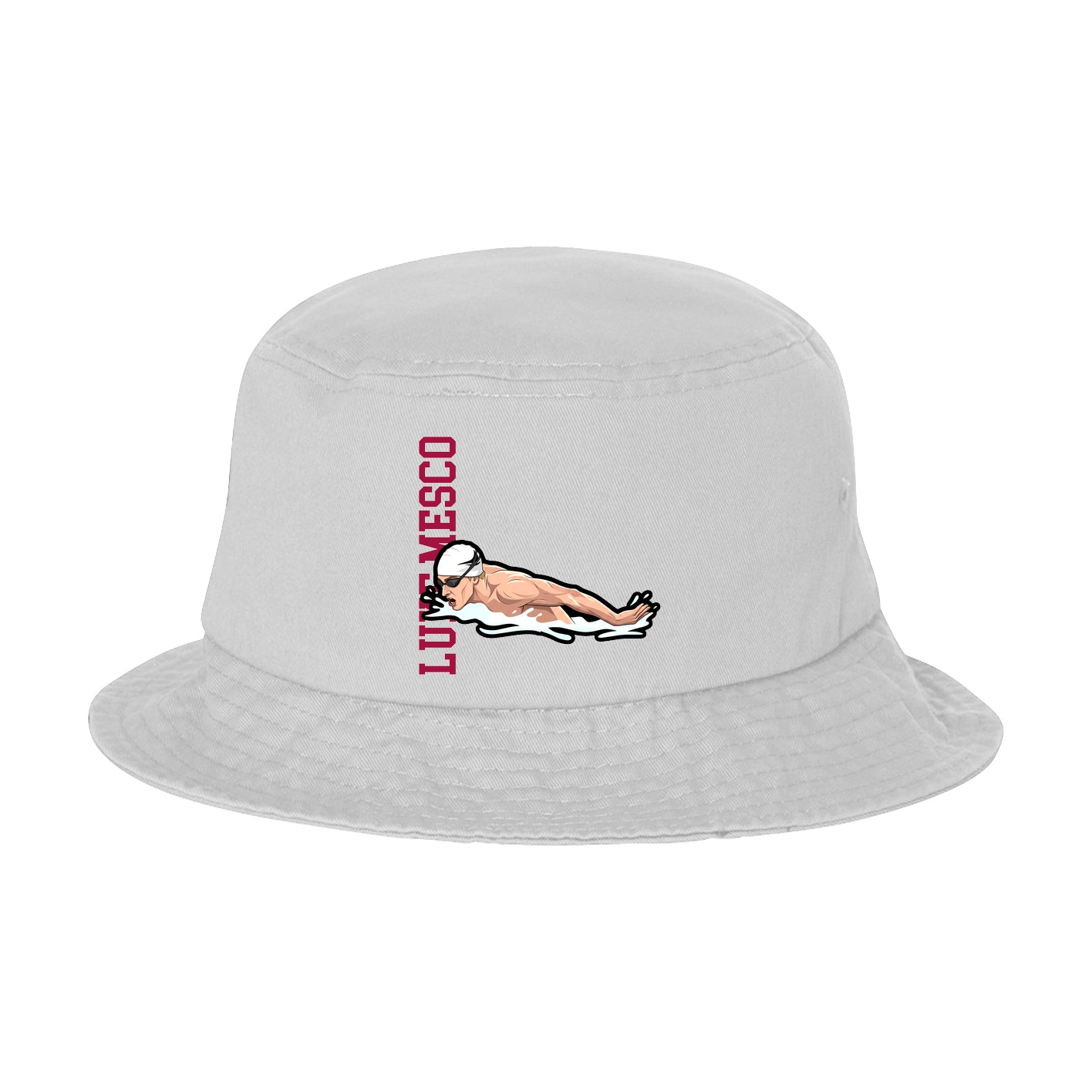 Bucket Cap — Name Vertical in White