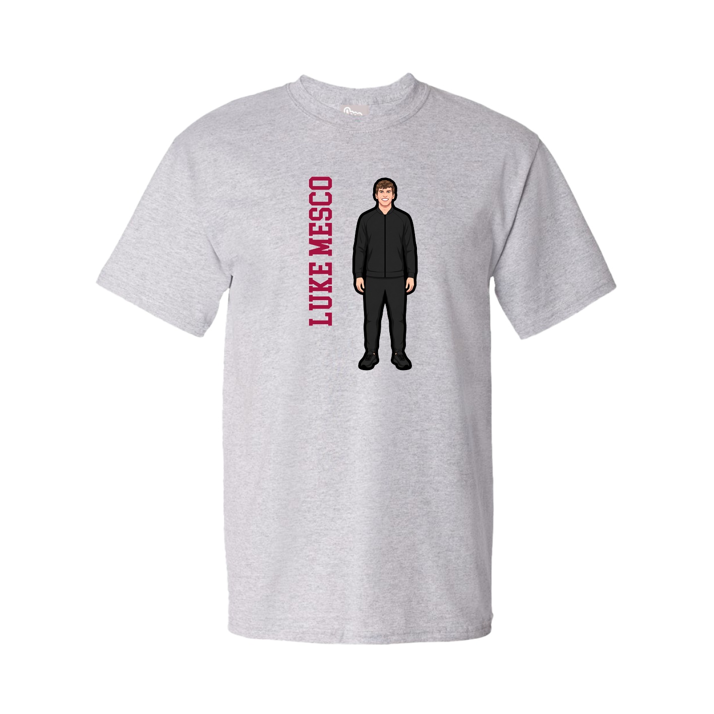 Tee — Name Vertical in Grey