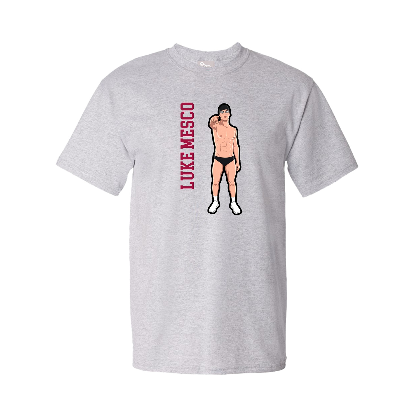 Youth Tee — Name Vertical in Grey