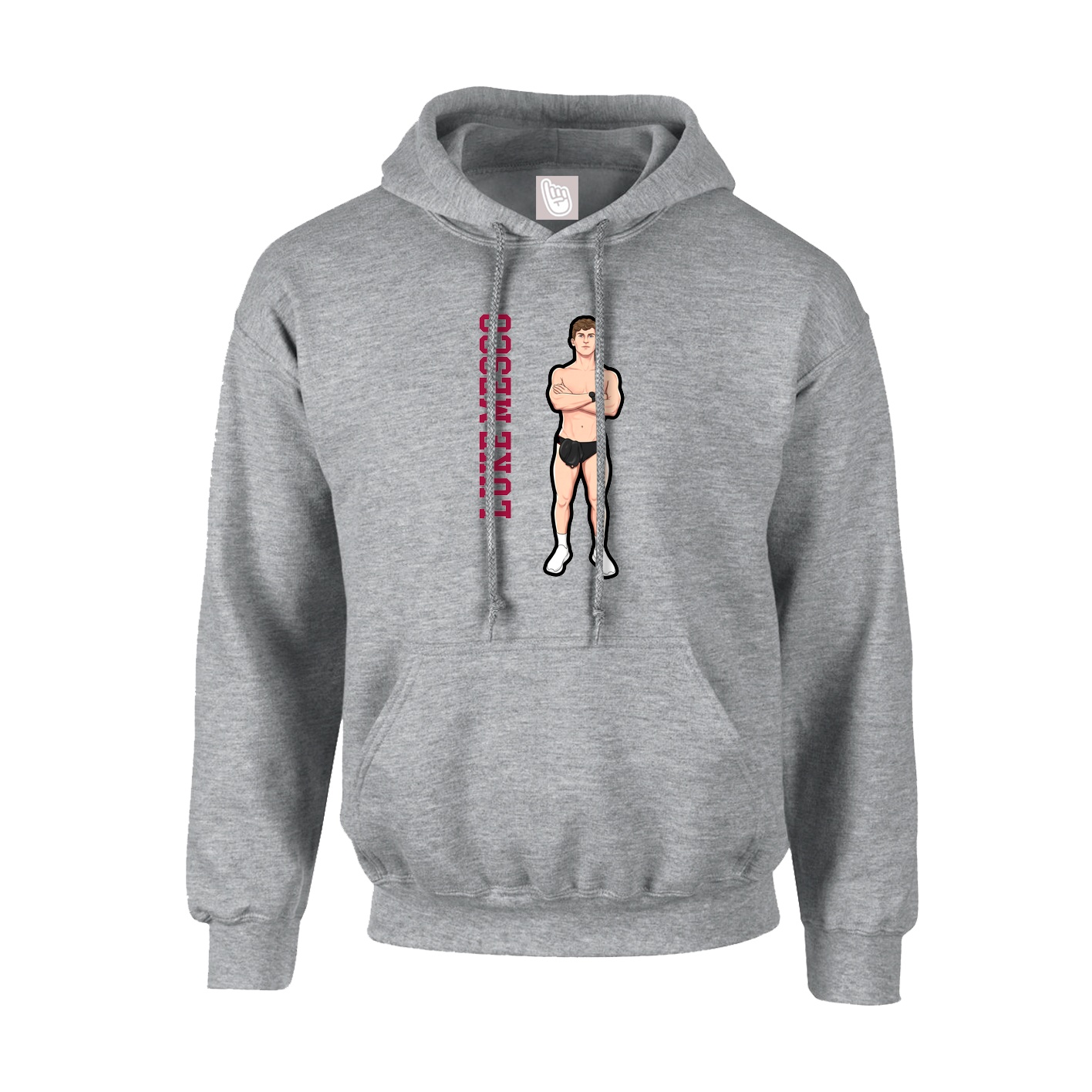 Youth Hoodie — Name Vertical in Grey