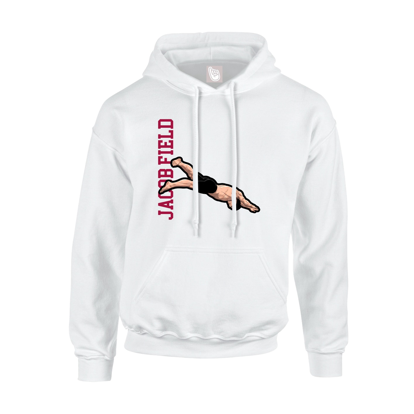 Hoodie — Name Vertical in White
