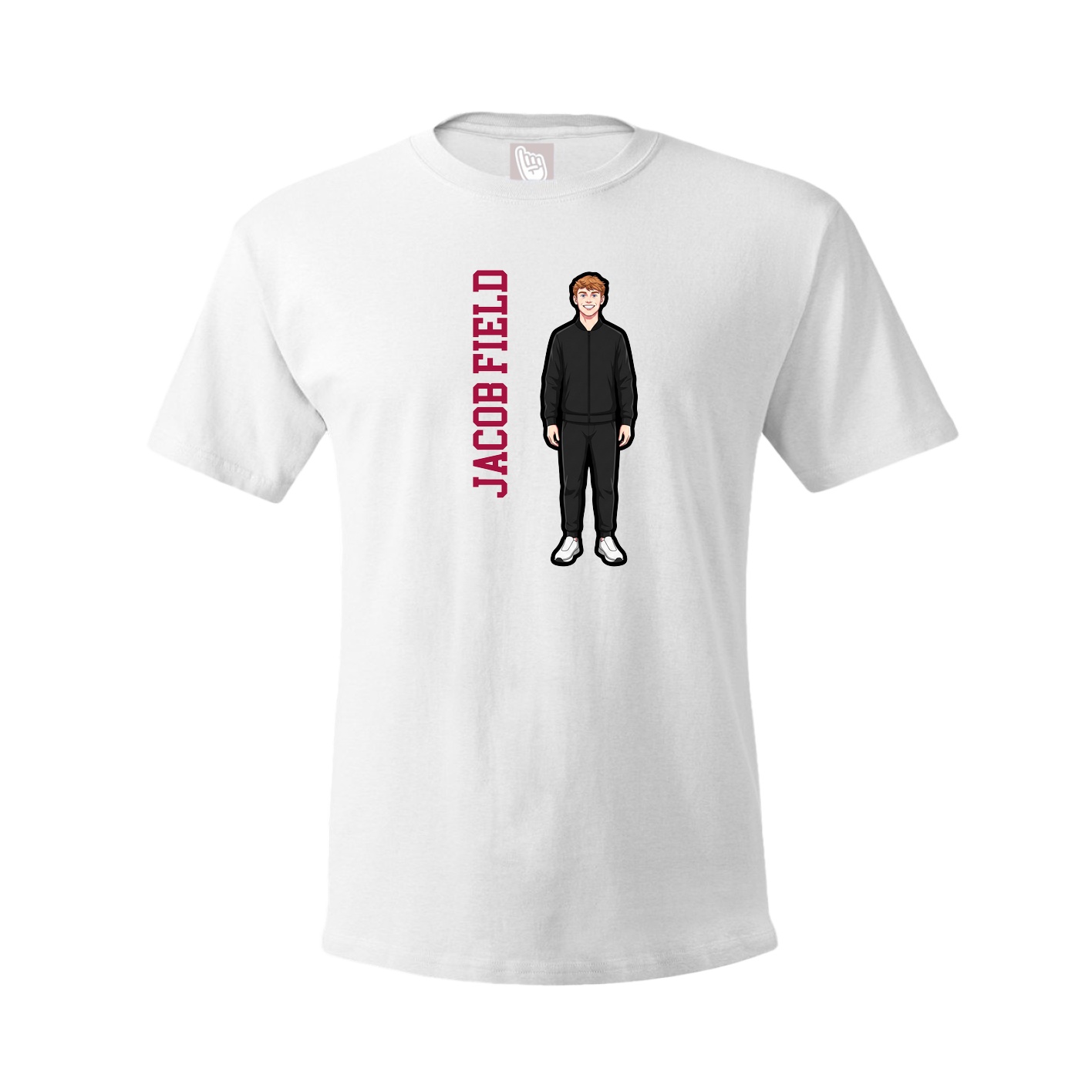 Tee — Name Vertical in White