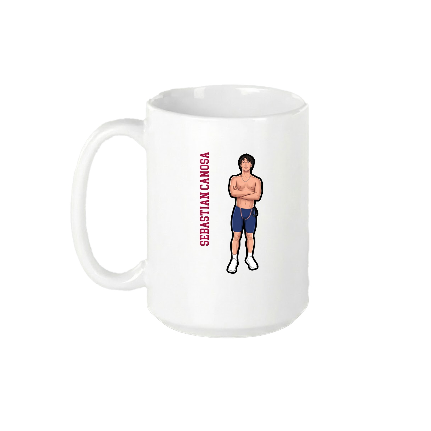 15oz Coffee Mug — Name Vertical in White
