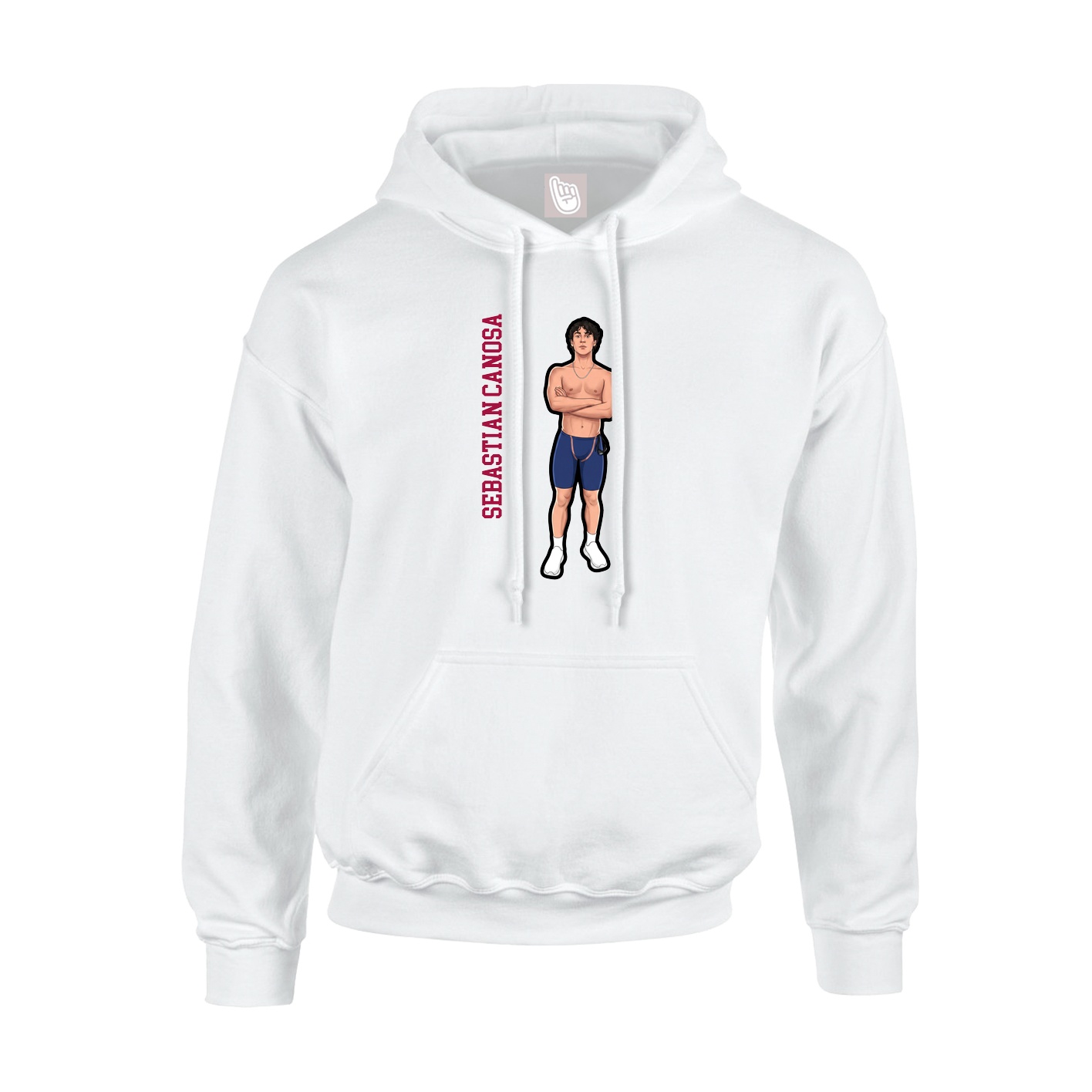 Hoodie — Name Vertical in White