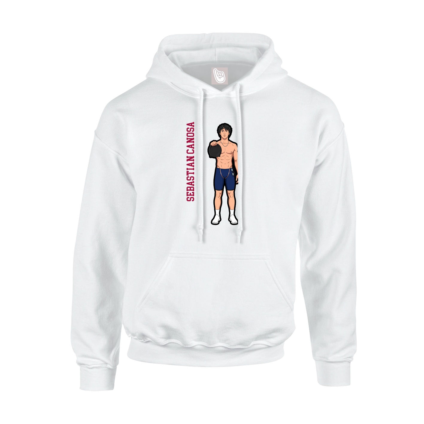 Youth Hoodie — Name Vertical in White