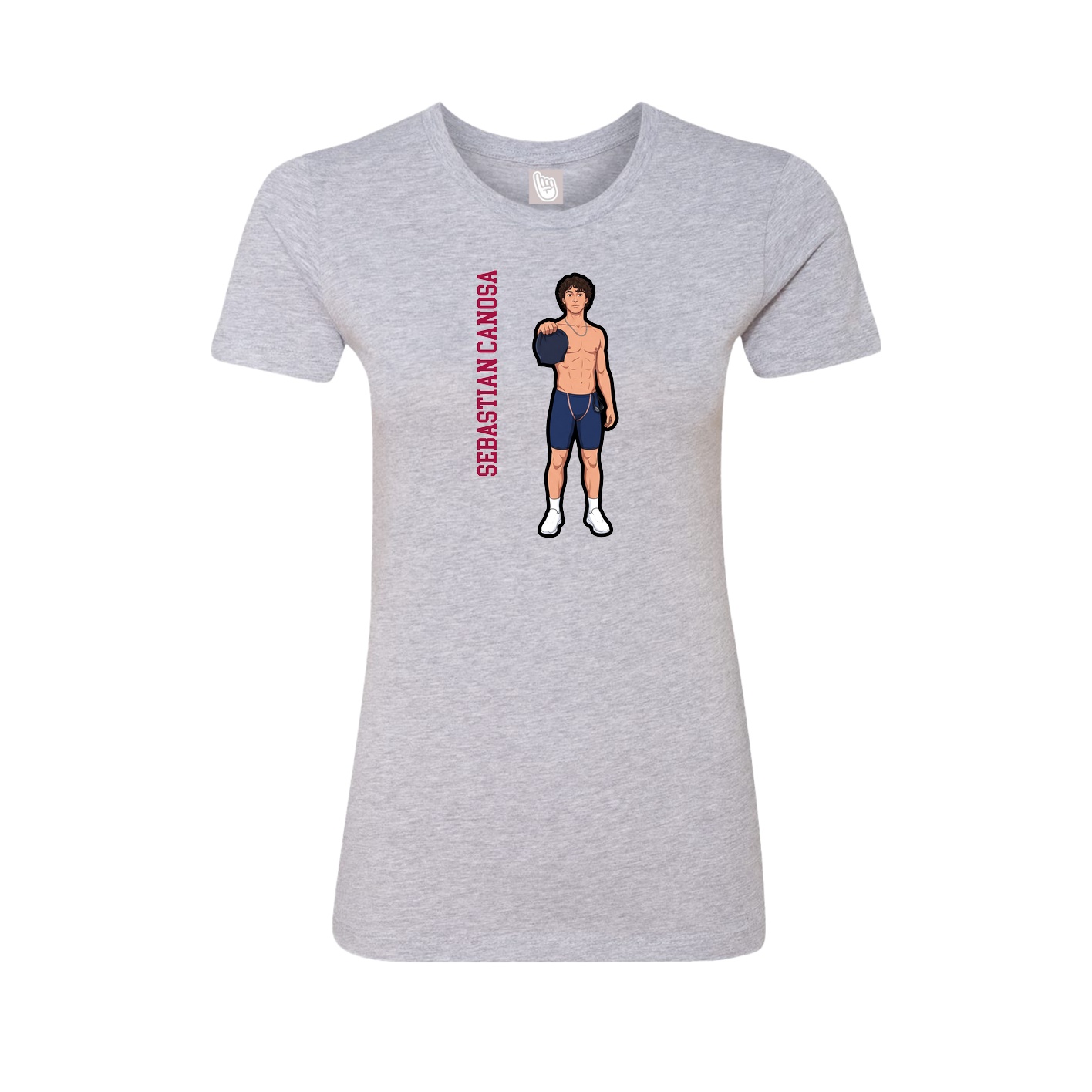 Womens Tee — Name Vertical in Grey