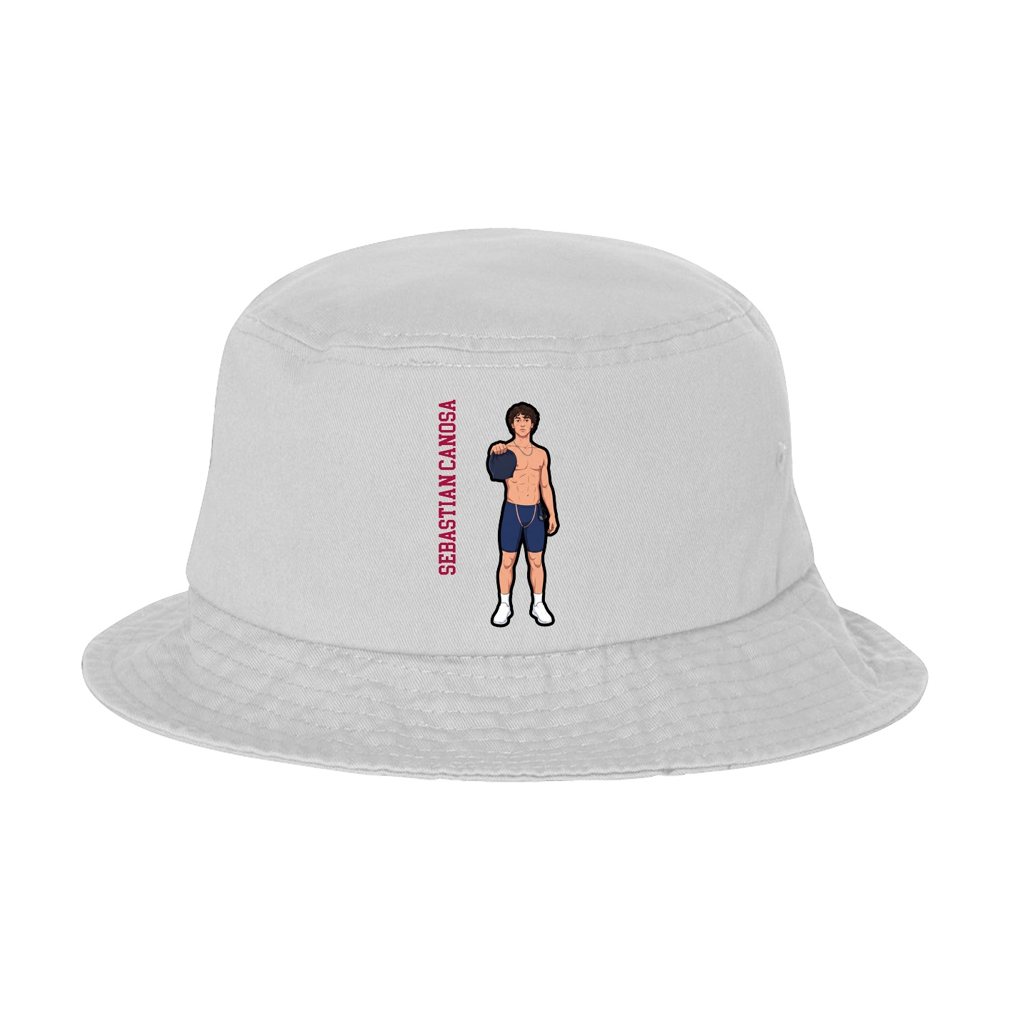 Bucket Cap — Name Vertical in White