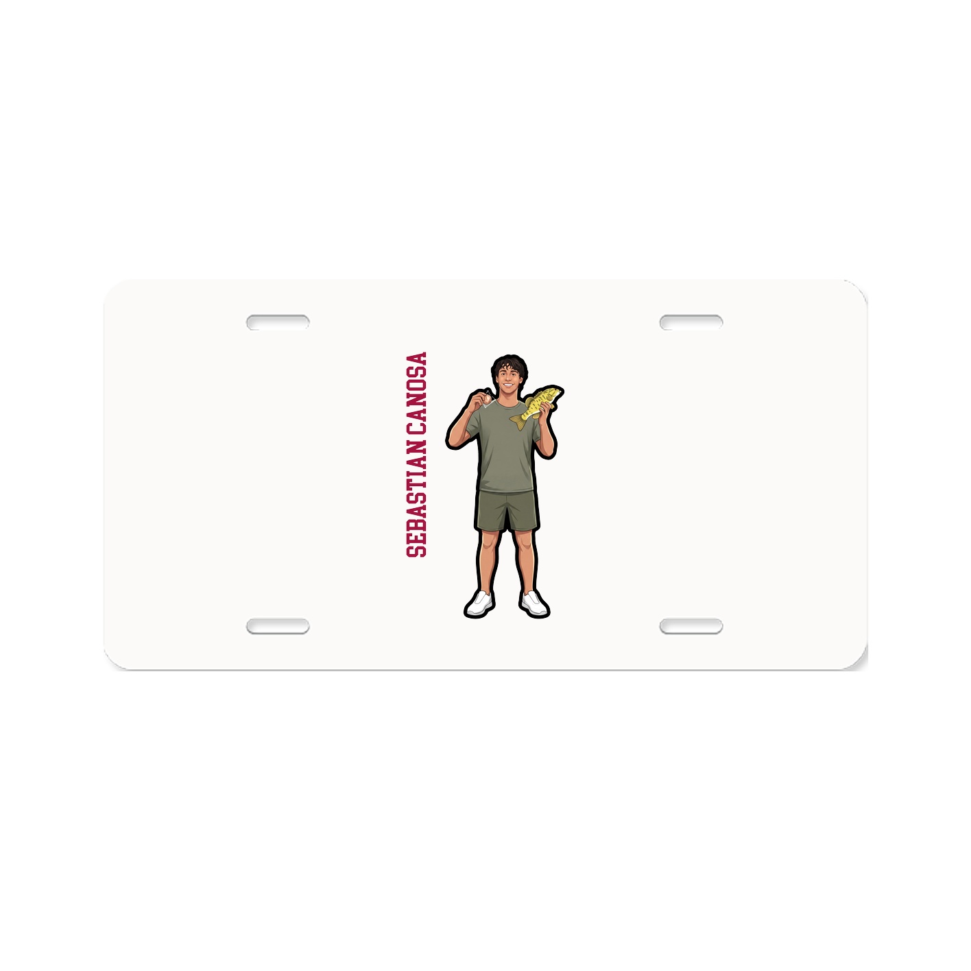 License Plate — Name Vertical in Classic