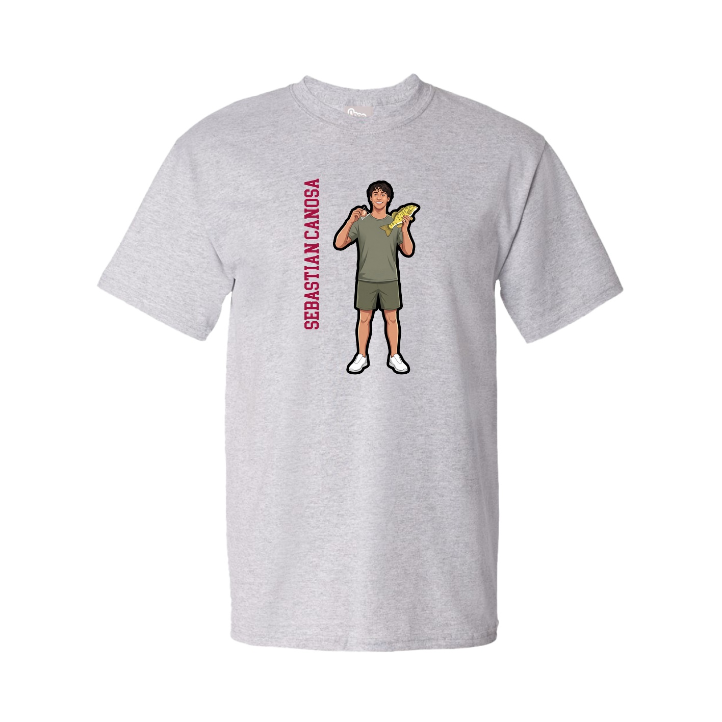 Youth Tee — Name Vertical in Grey