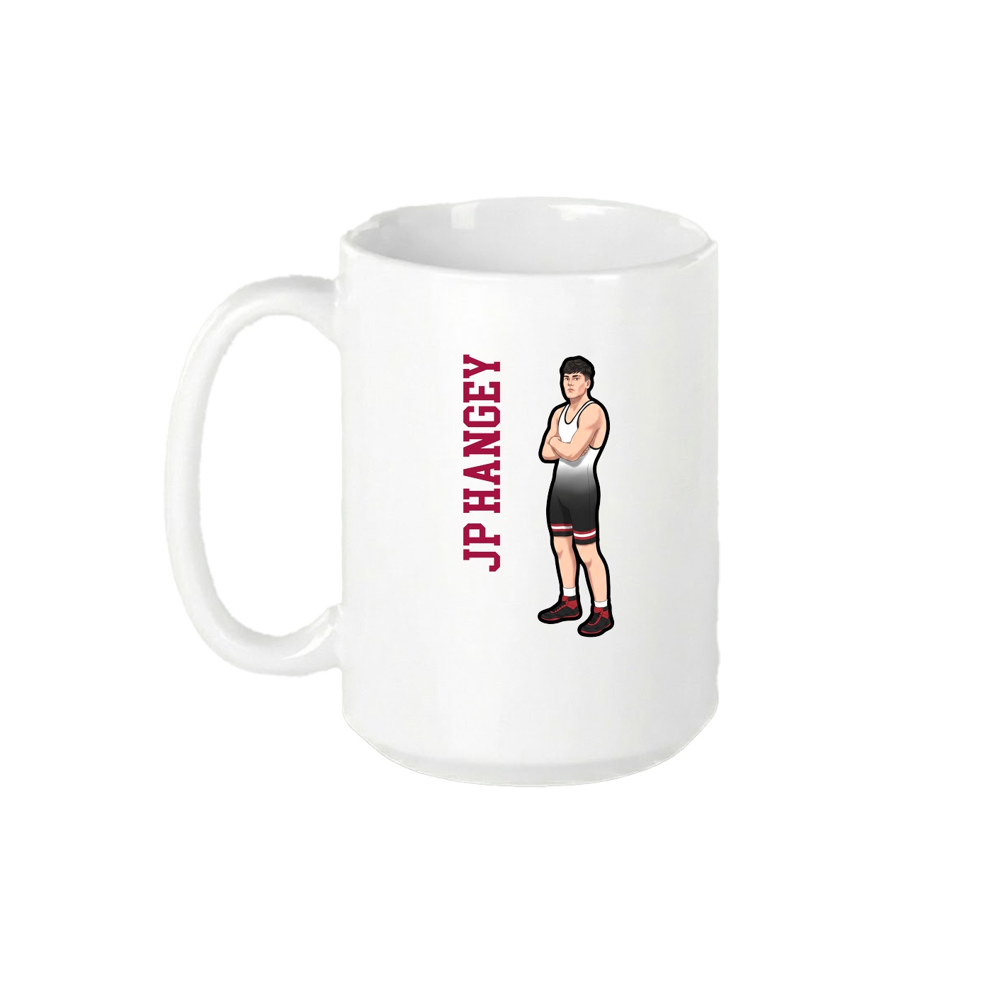 15oz Coffee Mug — Name Vertical in White
