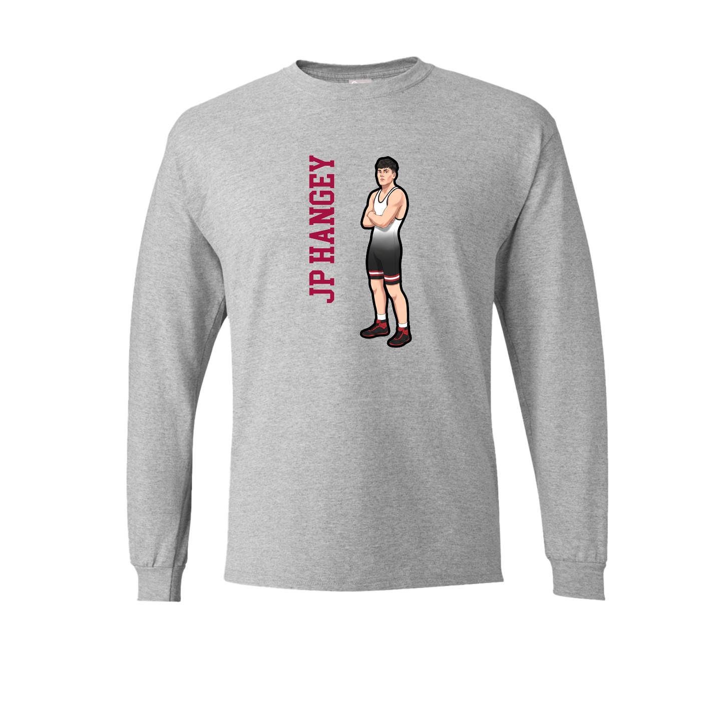 Long Sleeve Tee — Name Vertical in Grey