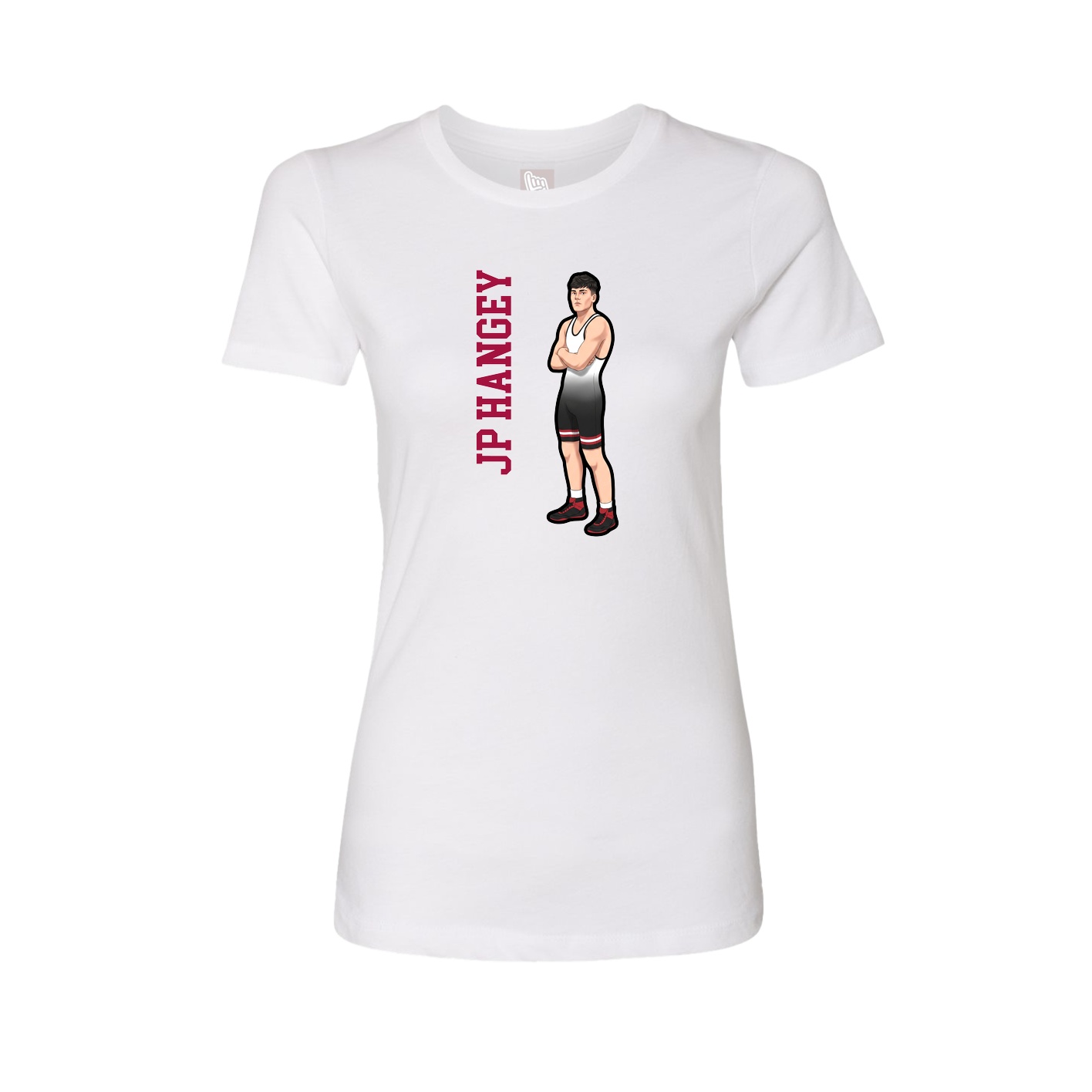 Womens Tee — Name Vertical in White