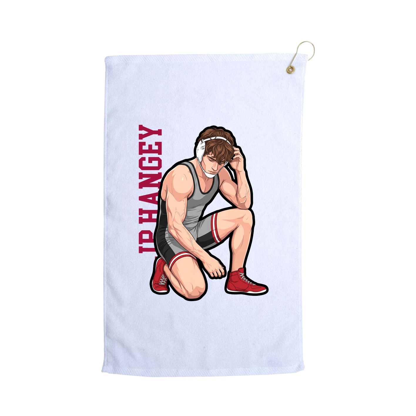 Golf Towel — Name Vertical in White