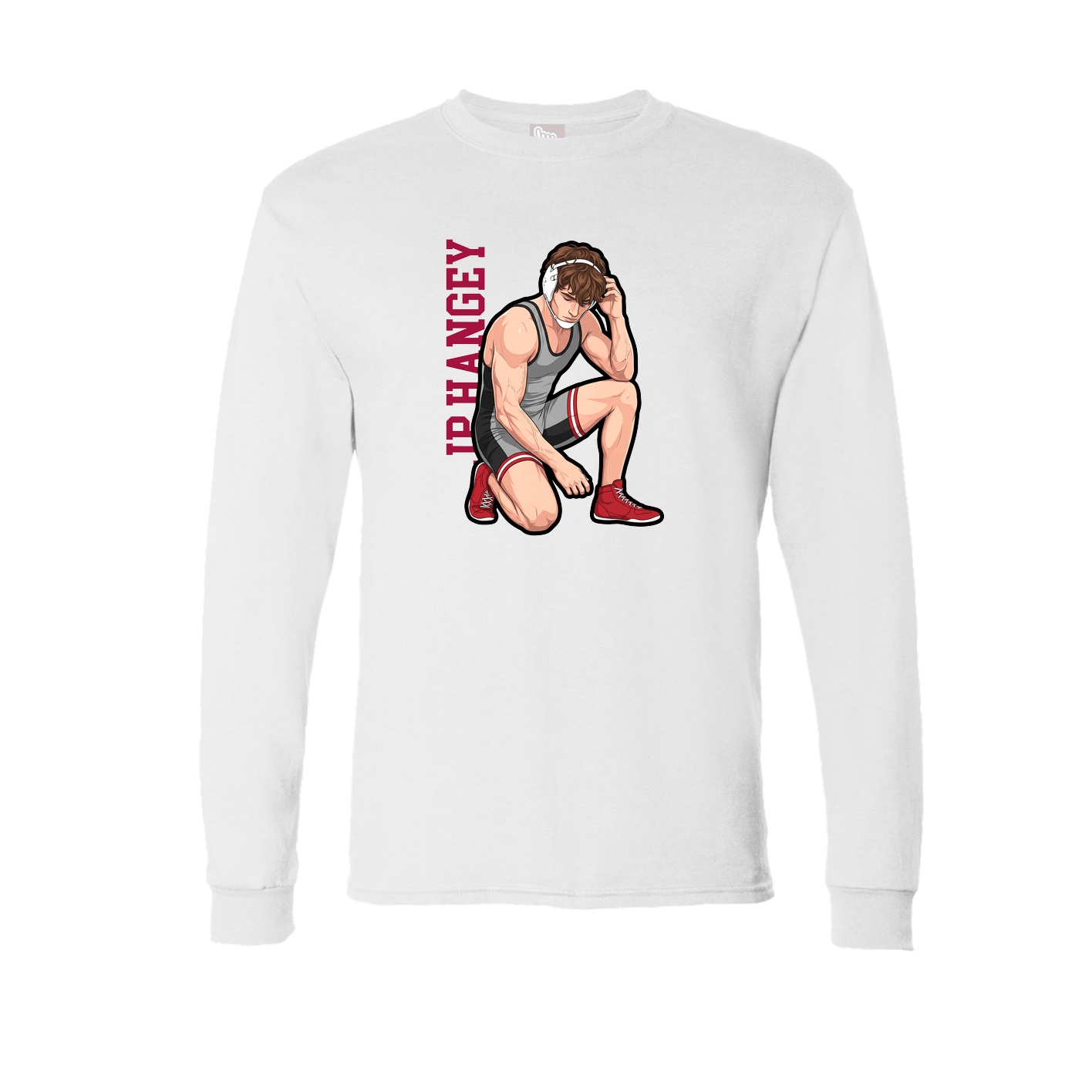 Long Sleeve Tee — Name Vertical in White