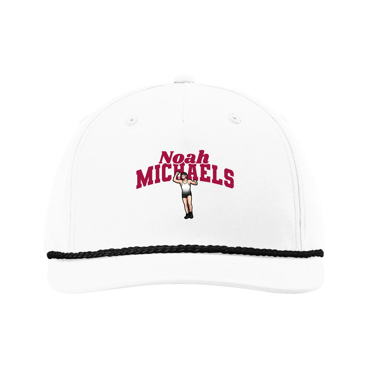 Five-Panel Classic Rope Cap — Signature Arch in White
